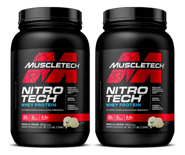 Nitro Tech 2.2 Lb X 2 Unidades Muscletech Proteina Sabor Vainilla