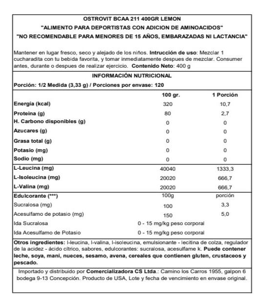 Bcaa 2-1-1 400 Gr Ostrovit