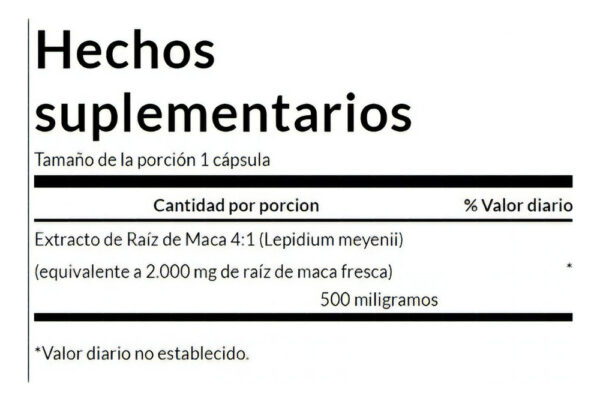 Maca Swanson 500 Mg 60 Capsulas (alta Potencia)