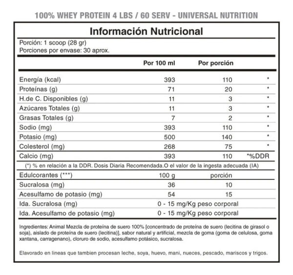 Animal 100% Whey Protein 4 lb Proteína
