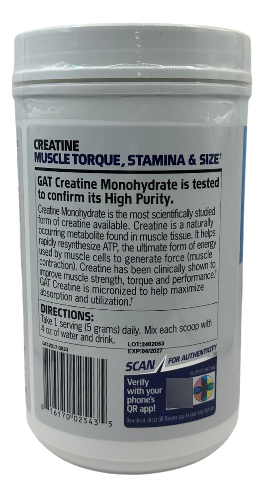 624853-MLA90597948969_082025 Suplemento En Polvo Gat Sport Creatina X 1kg En Polvo