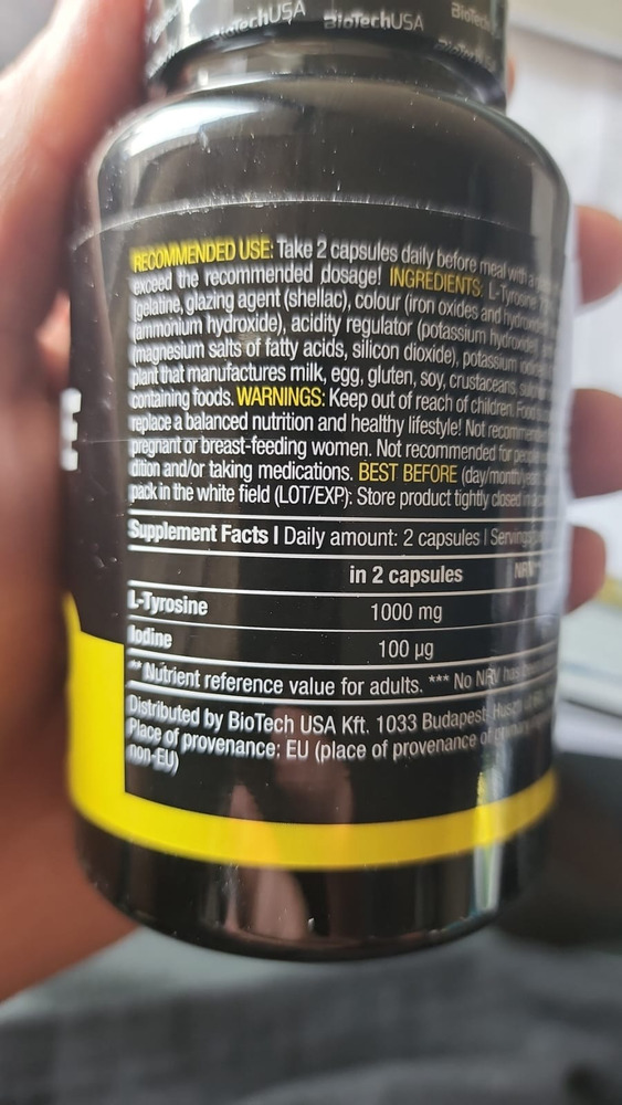 L-tyrosine Biotech Usa 100 Caps