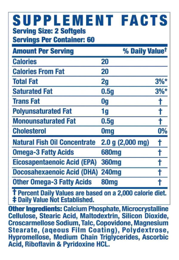 629827-MLU73872232674_012024 Omega 3 Xs Ronnie Coleman 120 Cápsulas De Aceite De Pescado Sabor N/a