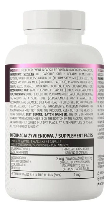 Ostrovit Ajo 90 Caps. Garlic - Cápsulas En Frasco.