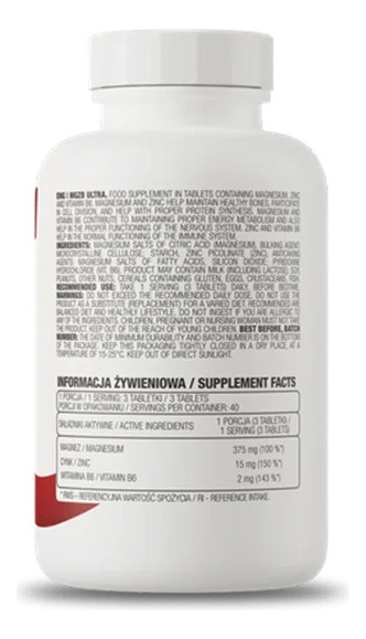 Ostrovit Mgzb Ultra Magnesio 120 Tabletas Frasco