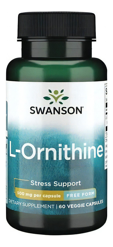 L-ornithine Ornitina Swanson Pura 500mg 60 Caps Neutro