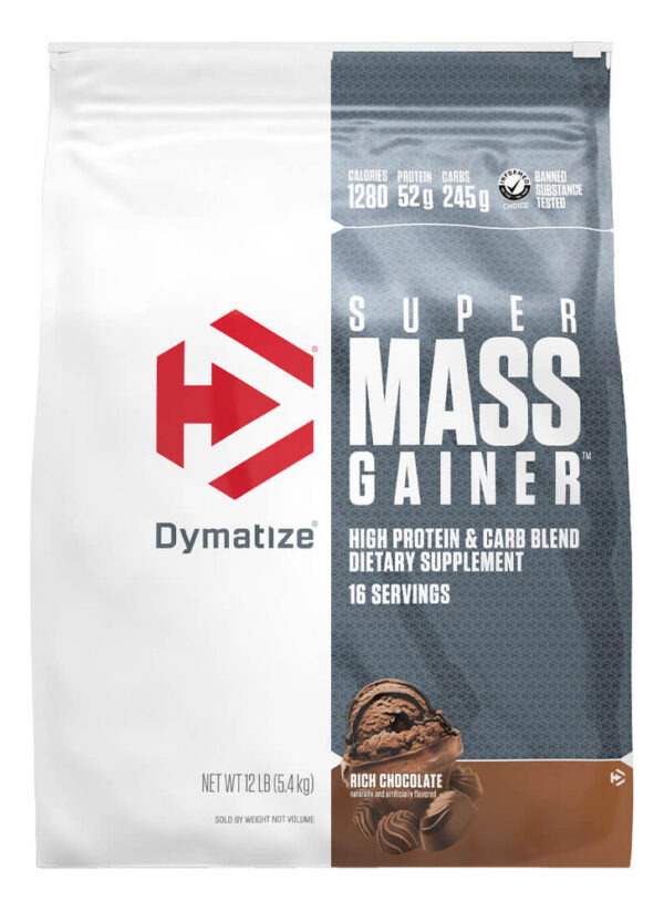 Super Mass Gainer Dymatize Ganador De Masa 12 Lb Rich Chocolate