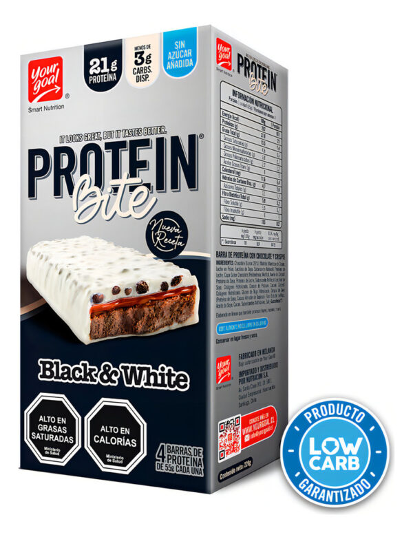 689970-MLU78041541280_082024 Bite BlackWhite Pack 4 Barritas 55g C/u Yourgoal Nutrition