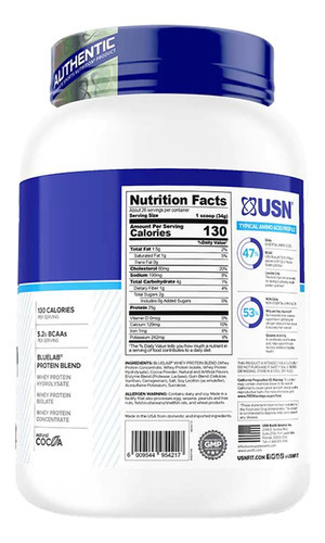 Usn Bluelab 100% Whey Proteína 2 Lb Chocolate