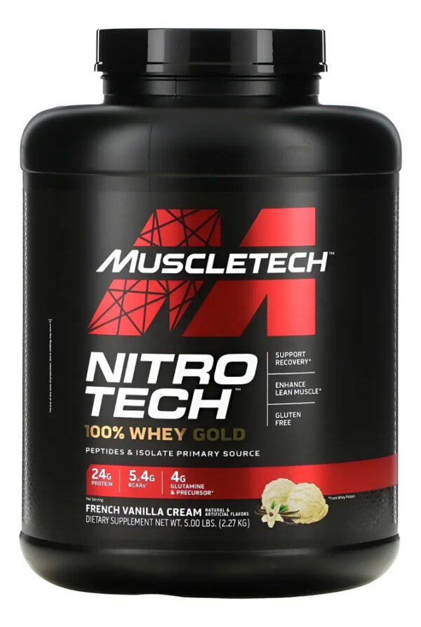 MuscleTech Nitro-Tech 100% Whey Gold 5 lb Proteína 7 Sabores
