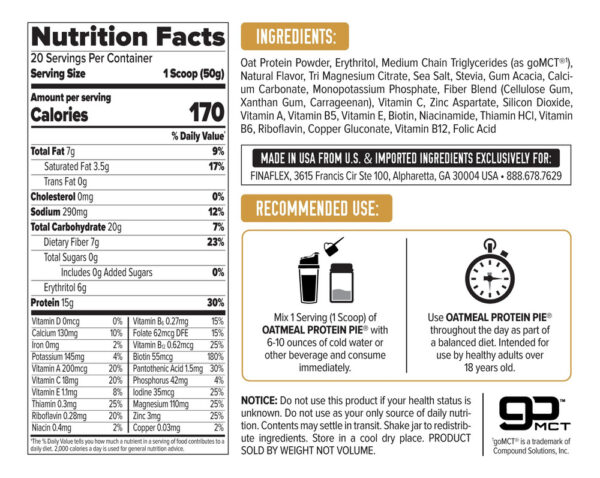 703873-MLC73949181163_012024 Oatmeal Protein Pie 2.2 Lbs Finaflex