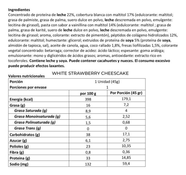 Space Protein White Box 24 Uni Strawberry Cheesecake 45g