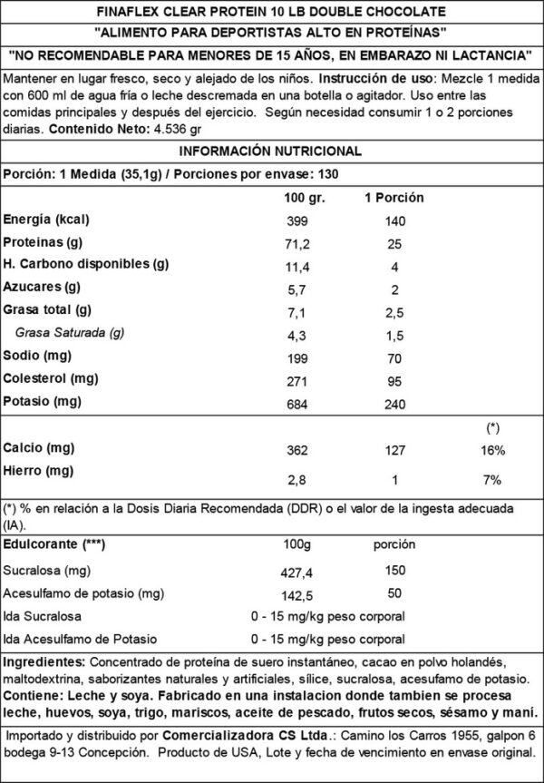 Clear Protein 10 Lbs / Chocolate Double Chocolate