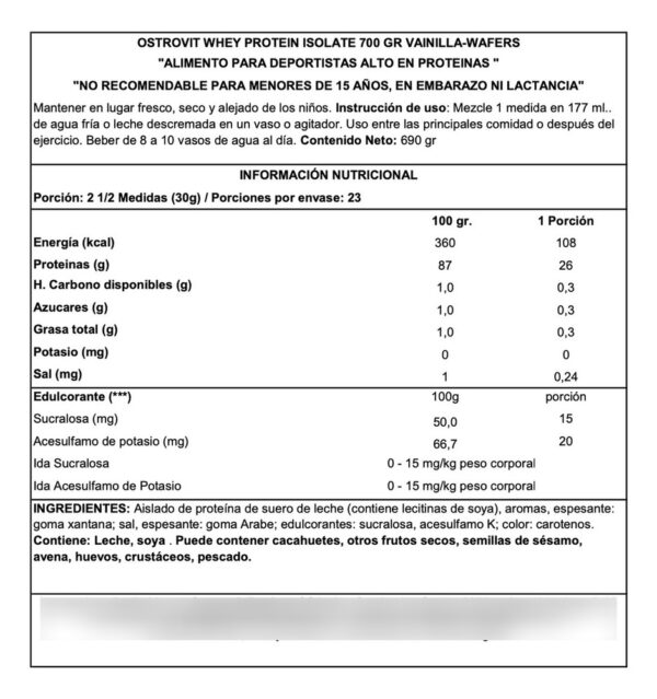 724777-MLA73849254814_012024 Whey Protein Isolate 700 G Ostrovit