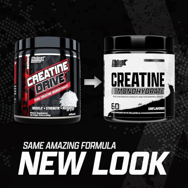 Creatina Monohydrate Nutrex Creatine Drive Black 1kg 200 Servicios Sabor Sin Sabor