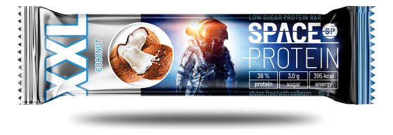Barras De Proteina Space 80 Gr Xxl 28 Gr De Proteina 24 Un Sabor Coconut