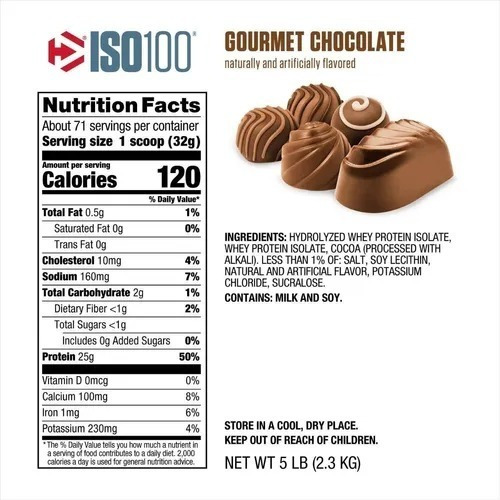 754737-MLC48756787689_012022 Iso 100 Hydrolyzed Dymatize - 5 Libras - Gourmet Chocolate