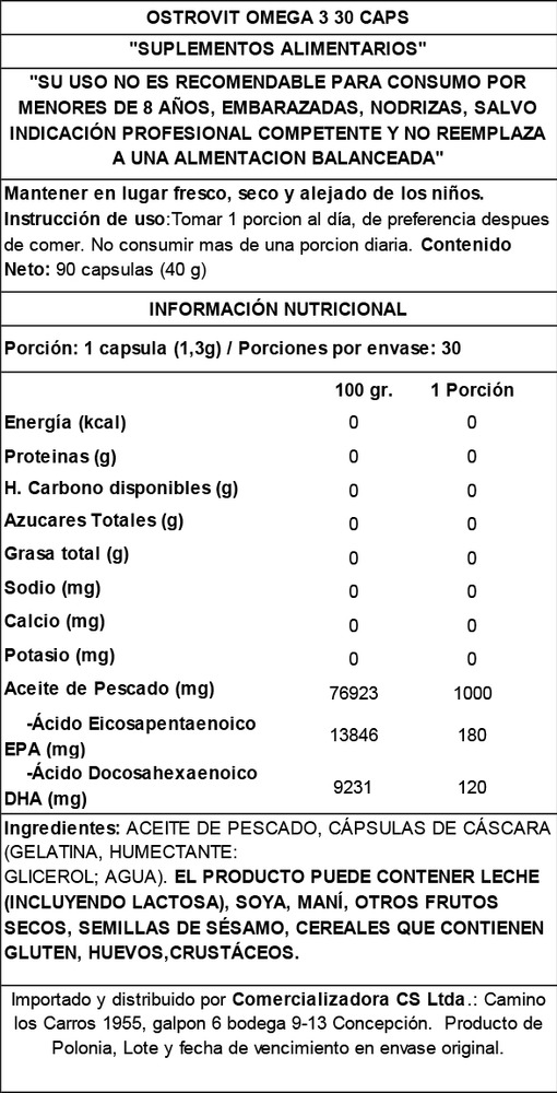 Omega 3 / 30 Caps Ostrovit