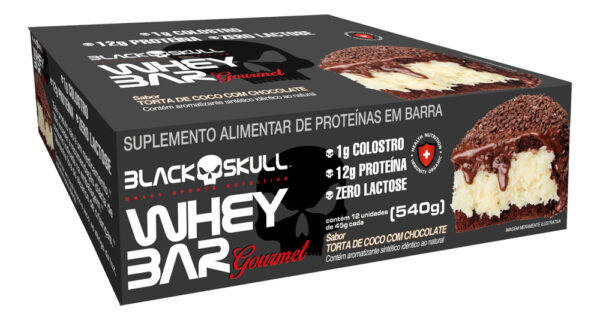 Black Skull Whey Bar Gourmet Box 12 Barras Proteicas