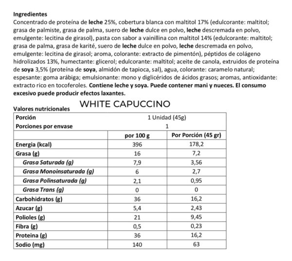 Space Protein White Capuccino 45g ( 24uni)