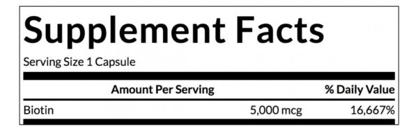 Biotin 5000 Mcg 100 Capsulas Swanson
