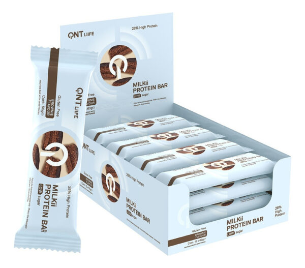 Pack X 12 Barras De Proteina Milkii 60gr Brownie Chocolate Qnt