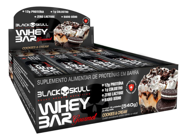 Black Skull Whey Bar Gourmet Box 12 Barras Proteicas