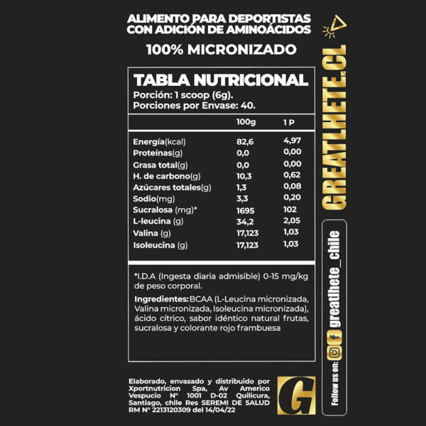 Bcaa Pro Greatlhete 30 Porciones