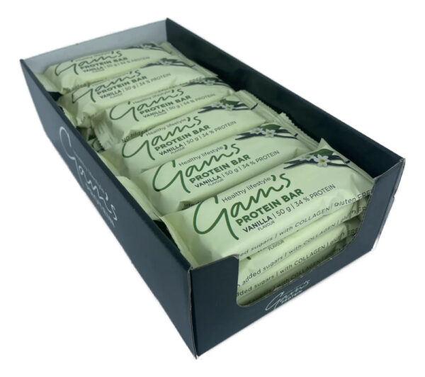 786714-MLC93026199163_092025 Gams Protein White Vainilla 50g/ 24 Uni