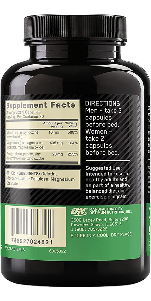 Optimum Nutrition Zinc Magnesium Aspartate Zma 90 Capsulas