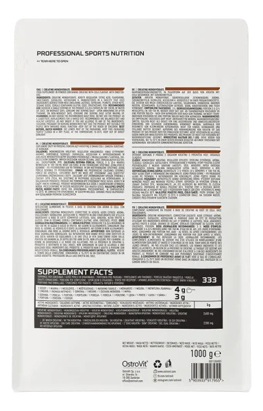 Creatine Monohydrate Ostrovit 1000 G
