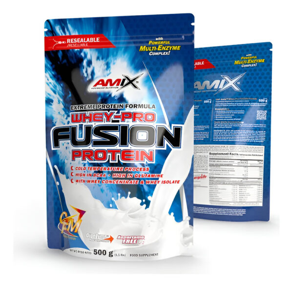 799151-MLC91602760191_092025 Amix Whey Fusion 500g - Proteína En Polvo sabores