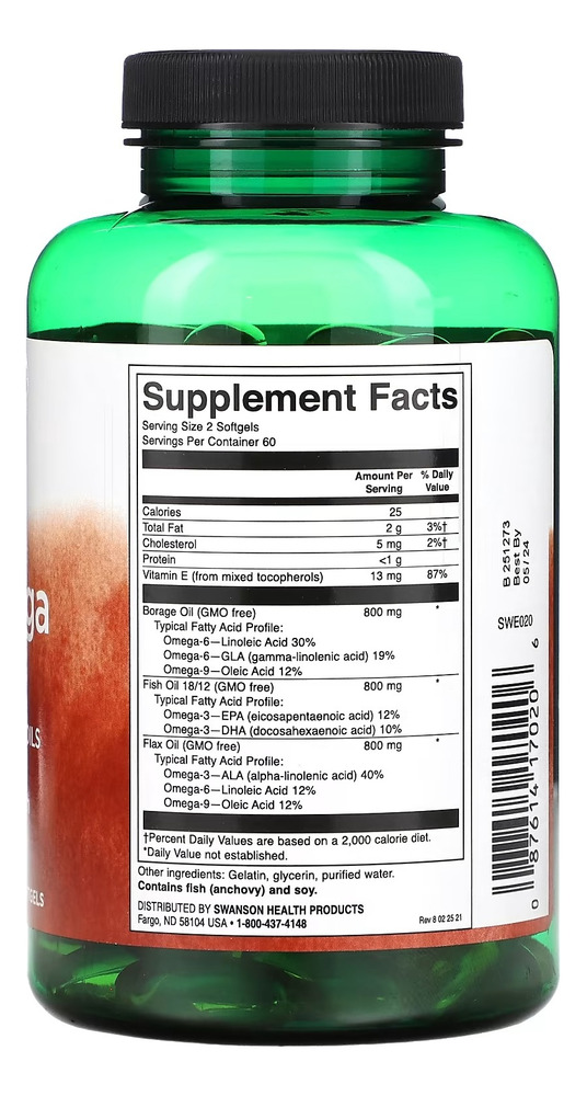 Multiomega 3-6-9 Swanson 120 Softgels