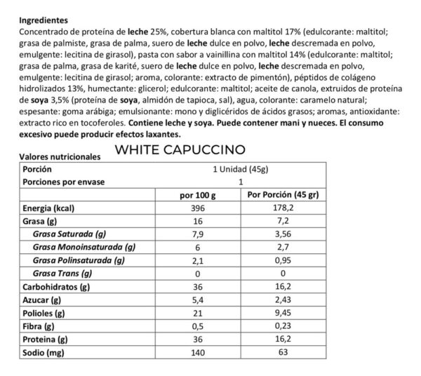 814237-MLA92231044354_092025 Space Protein White Capuccino 45g ( 24uni) Sabor White Cappucino