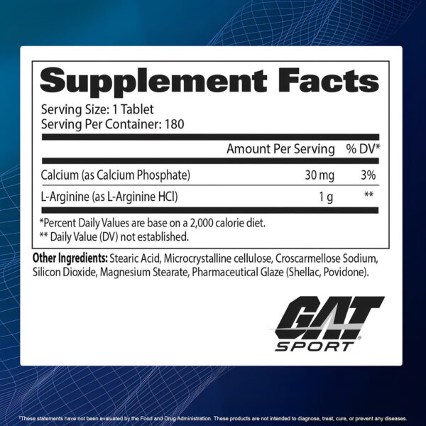 GAT Sport L-Arginine L-Arginina 180 Tabs