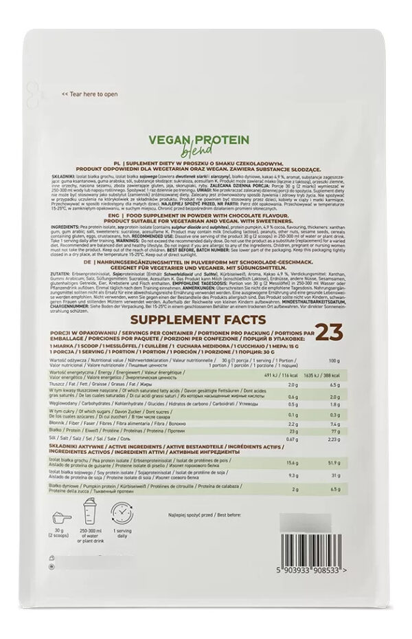 Proteína Vegana Ostrovit 700g Doypack Sabor Chocolate