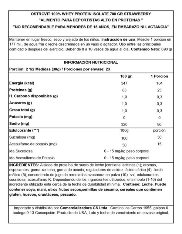 826707-MLC74176469927_012024 Whey Protein Isolate 700 G Ostrovit
