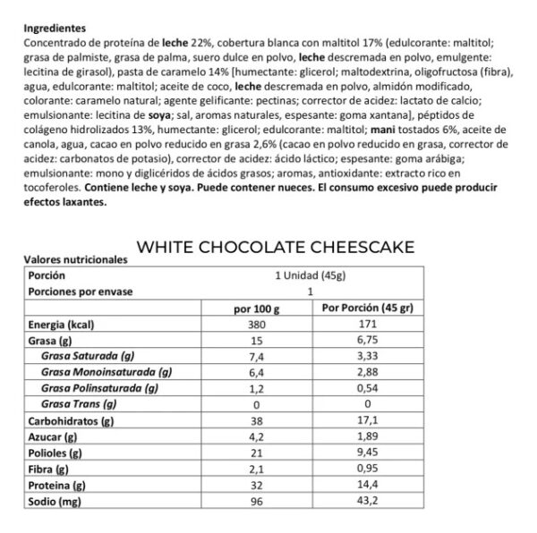 837003-MLC79894916736_102024 Box Space Protein White Chocolate Cheesecake 45 G /24 Uni