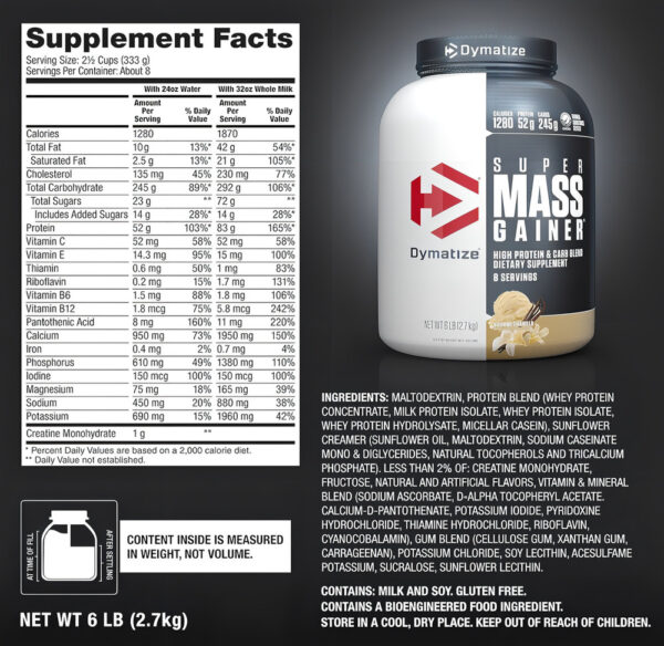 Dymatize Super Mass Gainer Ganador De Masa 6 Lb