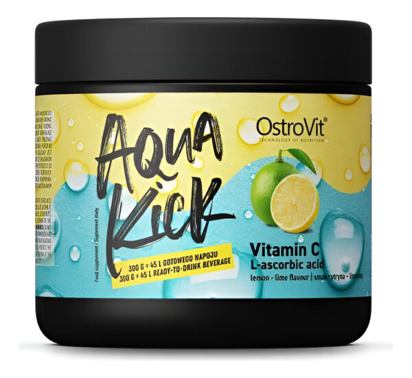 851515-MLA92159807679_092025 Ostrovit Aqua Kick Vitamina C En Polvo - Pote 300 G Lemon-lime