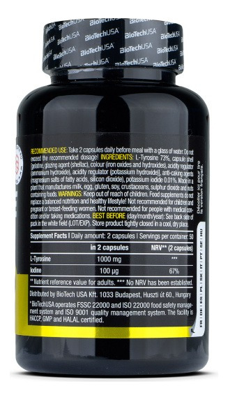 L-tyrosine Biotech Usa 100 Caps