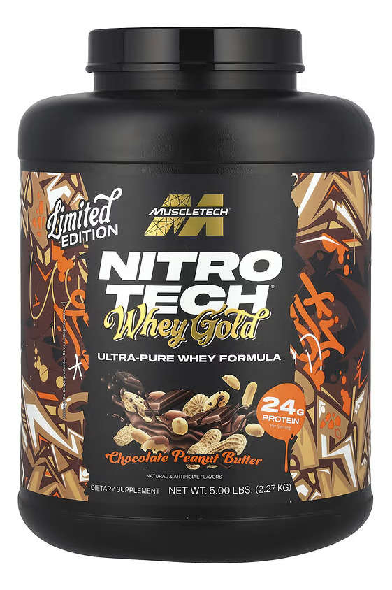 Muscletech Proteina Nitro Tech Whey Gold Sabores 5.5lb Chocolate Sabor Chocolate Peanut Butter