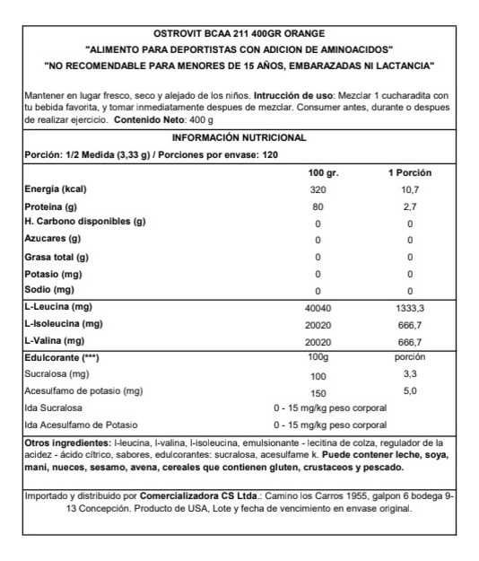 Bcaa 2-1-1 400 Gr Ostrovit