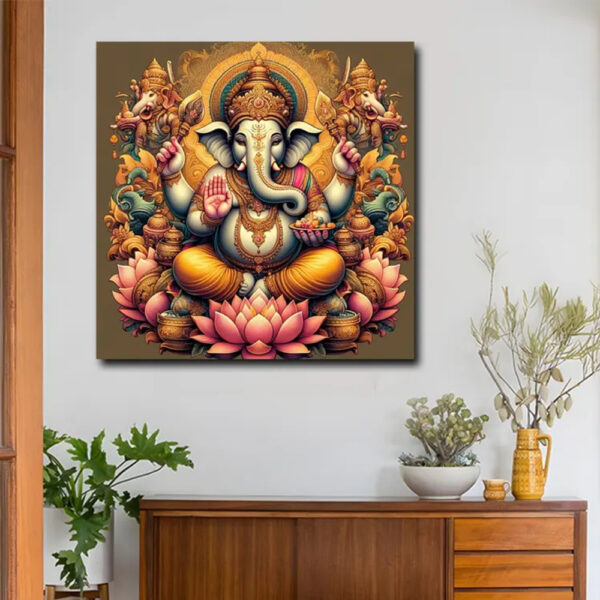 Lienzo Pintura Ganesha 50x50