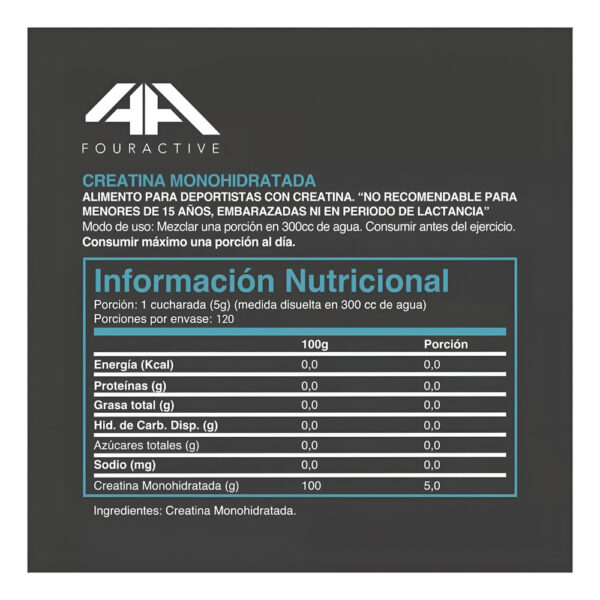 Creatina Monohidratada Epic 600 Gramos - 4active