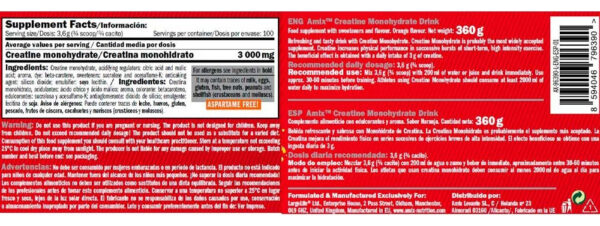 Creatine Monohydrate Con Sabor Drink 360gr Amix