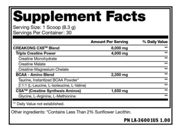 Mutant Creakong Cx8 Creatina Bcaas 30 Servicios Unflavored