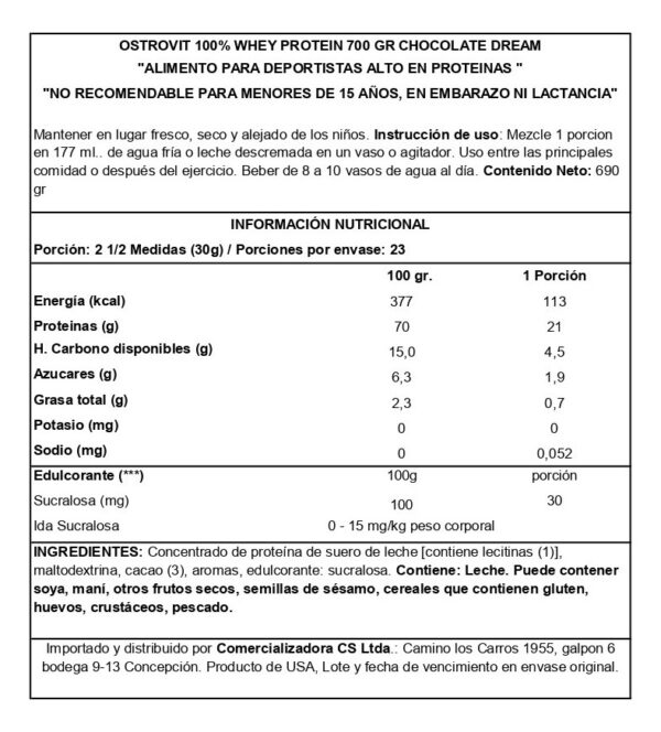Ostrovit 100% Whey Protein 700g - Tecnología De Nutrición