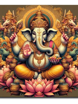 Lienzo Pintura Ganesha 50x50