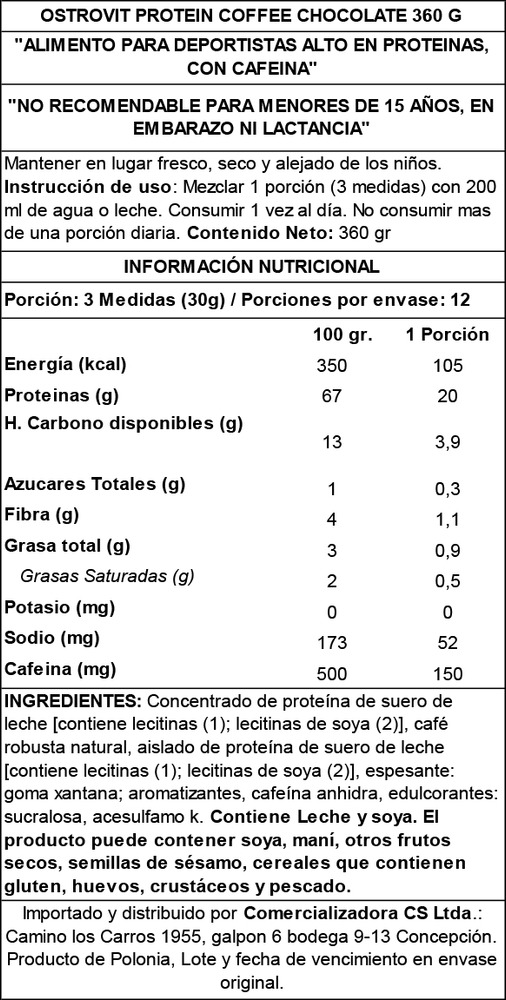 917225-MLC81454363152_122024 Protein Coffee Ostrovit Chocolate 360g